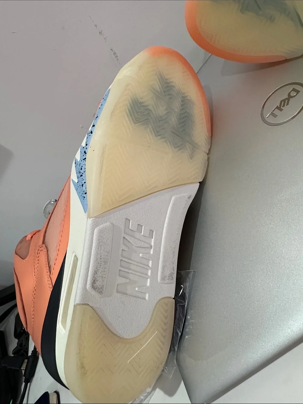Jordan Retro 5 DJ Khalid  High-Top Sneakers in Coral Orange with Silver Tongue